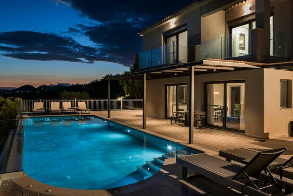Color Villas-New Villa Green At Trapezaki With Private Pool Mousata المظهر الخارجي الصورة
